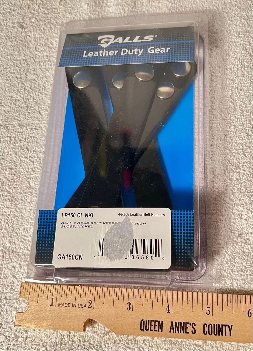 Galls Leather Duty Belt Keepers Model LP150 CL NKL High Gloss Silver Snaps